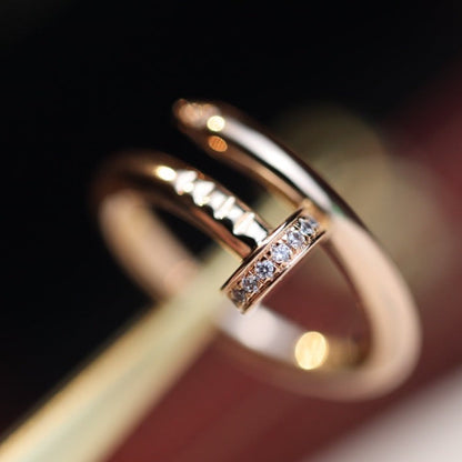 [Stellar Jewelry]JUSTE RING 2.65MM PINK GOLD DIAMOND
