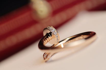 [Stellar Jewelry]JUSTE RING 2.65MM PINK GOLD DIAMOND