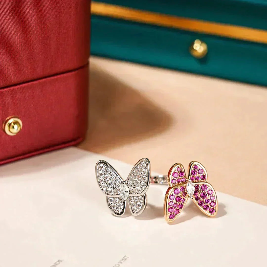 [Stellar Jewelry]TWIN BUTTERFLY DIAMOND RING