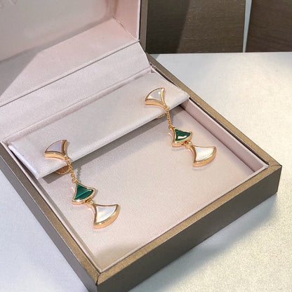 [Stellar Jewelry]DREAM EARRINGS 3 MOTIFS MALACHITE MOP PINK GOLD