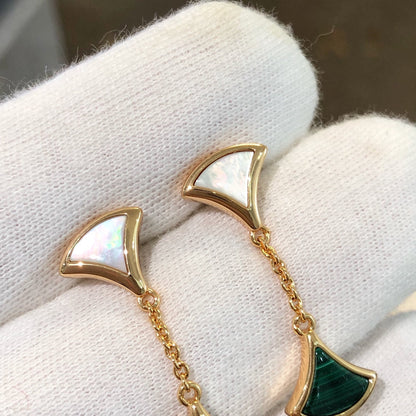 [Stellar Jewelry]DREAM EARRINGS 3 MOTIFS MALACHITE MOP PINK GOLD