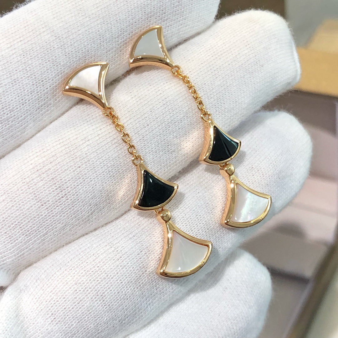 [Stellar Jewelry]DREAM EARRINGS 3 MOTIFS ONYX MOP PINK GOLD