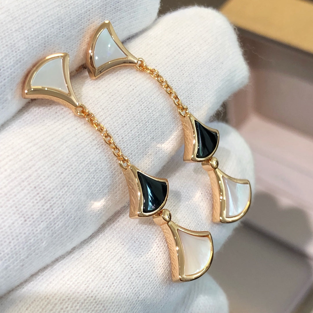 [Stellar Jewelry]DREAM EARRINGS 3 MOTIFS ONYX MOP PINK GOLD