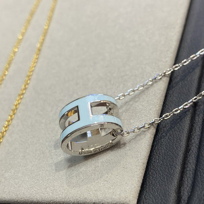 [Stellar Jewelry]POP H LIGHT BLUE NECKLACE