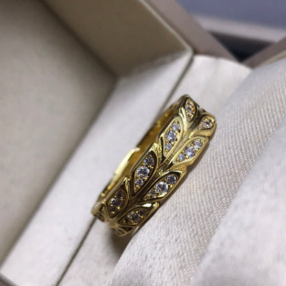 [Stellar jewels]OLIVE LEAF RING DIAMONDS