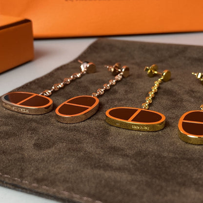[Stellar Jewelry]CHAINE VERSO BLACK CERAMIC EARRINGS