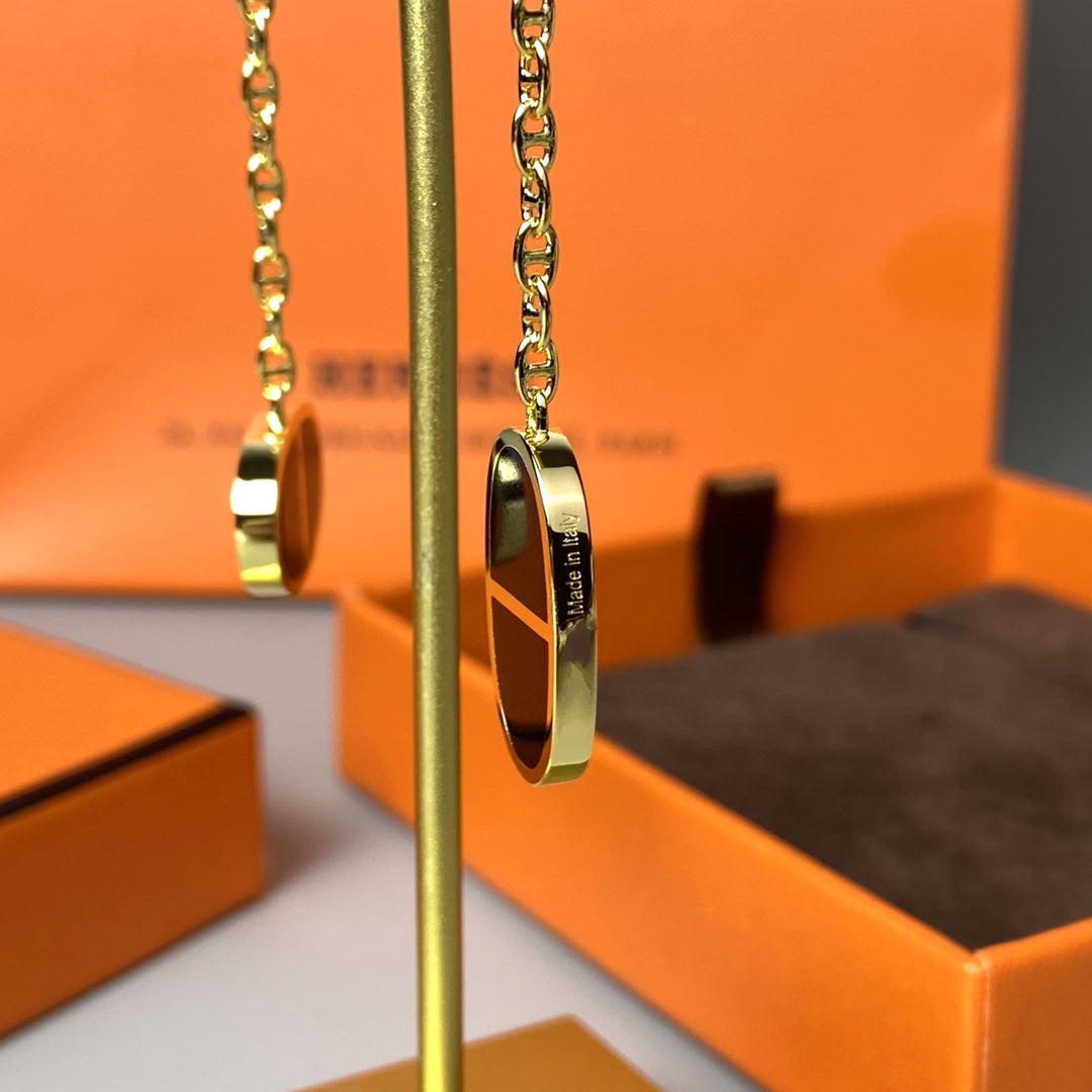 [Stellar Jewelry]CHAINE VERSO BLACK CERAMIC EARRINGS