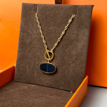 [Stellar Jewelry]CHAINE VERSO BLACK CERAMIC NECKLACE