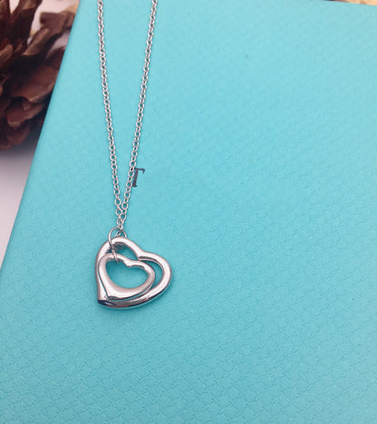 [Stellar jewels]OPEN HEART SILVER NECKLACE