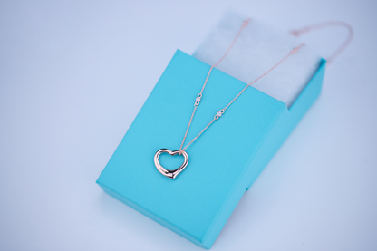 [Stellar jewels]OPEN HEART PEDANT PINK GOLD NECKLACE