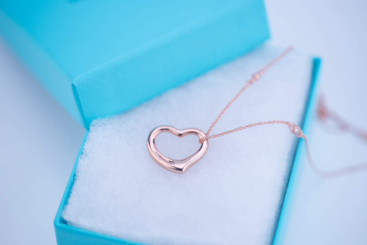 [Stellar jewels]OPEN HEART PEDANT PINK GOLD NECKLACE