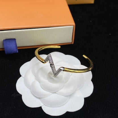 [Stellar Jewelry]VOLTE UPSITE DOWN DIAMOND GOLD OPEN BRACELET