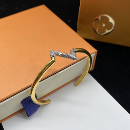 [Stellar Jewelry]VOLTE UPSITE DOWN DIAMOND GOLD OPEN BRACELET