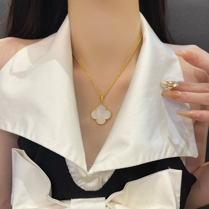 [Stellar Jewelry]CLOVER 25MM MOP LARGE PENDANT NECKLACE