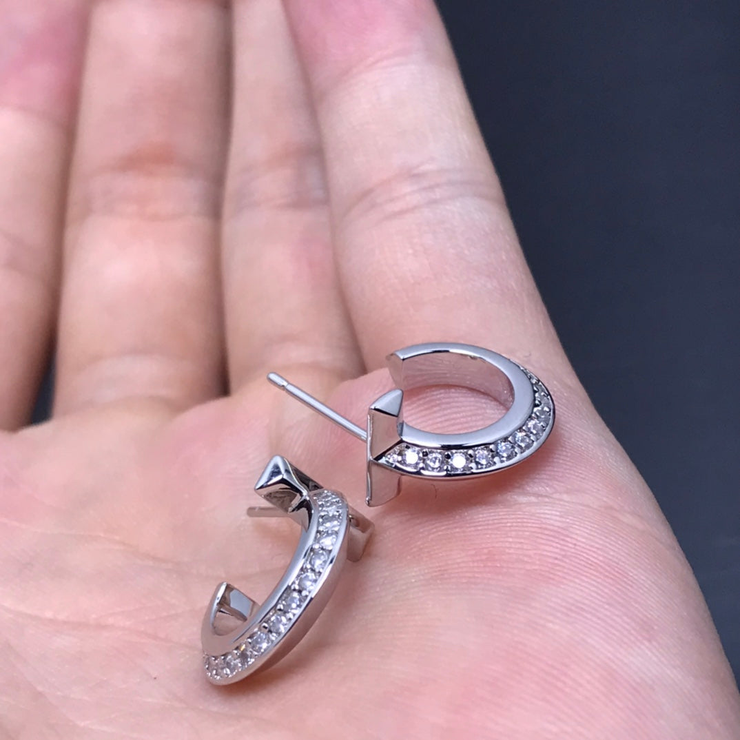 [Stellar jewels]T HOOP DIAMOND EARRINGS