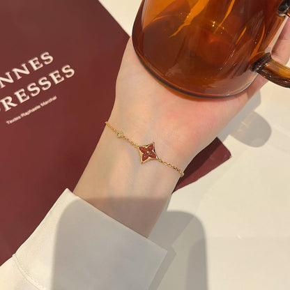 [Stellar Jewelry]COLOR STAR CARNELIAN PINK GOLD DIAMOND BRACELET