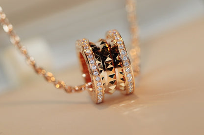 [Stellar Jewelry]ZERO 1 ROCK PEDANT PINK GOLD NECKLACE