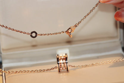 [Stellar Jewelry]ZERO 1 ROCK PEDANT PINK GOLD BLACK NECKLACE