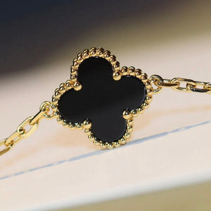 [Stellar Jewelry]CLOVER 20 MOTIFS ONYX NECKLACE