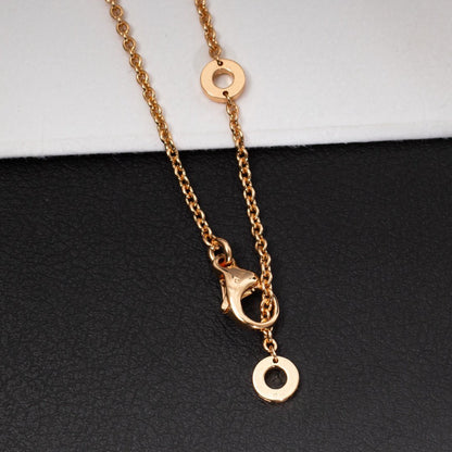 [Stellar Jewelry]ZERO 1 WHITE CERAMIC PINK GOLD DIAMOND NECKLACE