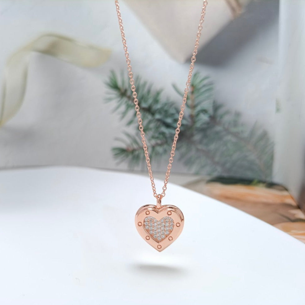 [Stellar jewels]HEART DIAMONDS PEDANT NECKLACE
