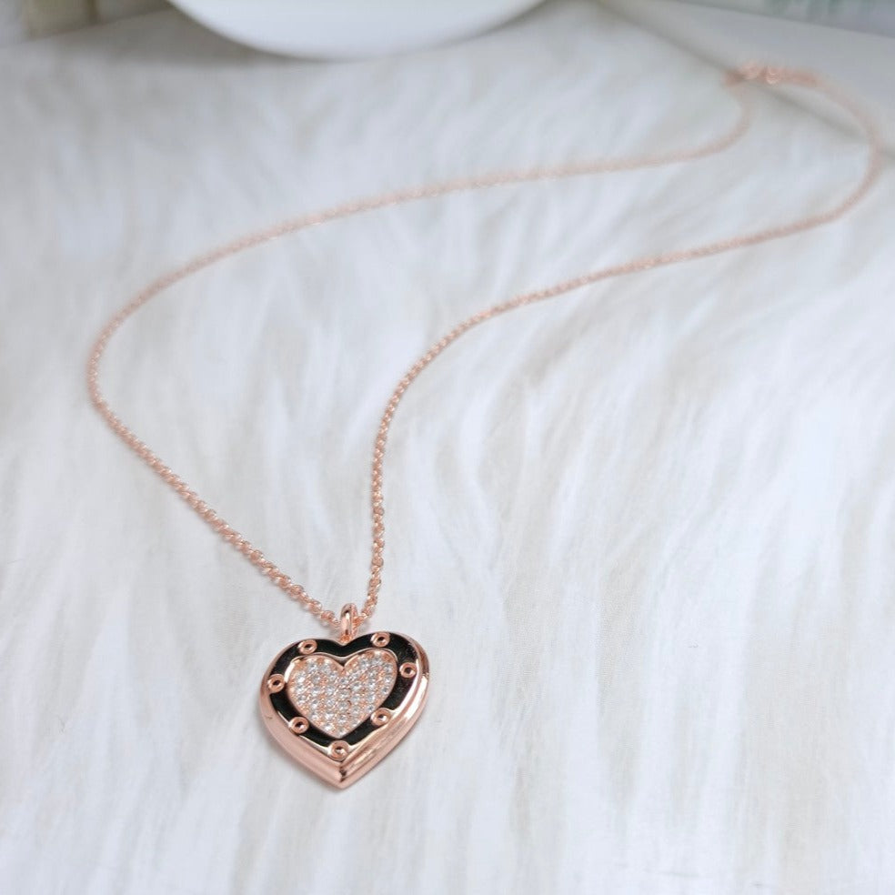 [Stellar jewels]HEART DIAMONDS PEDANT NECKLACE