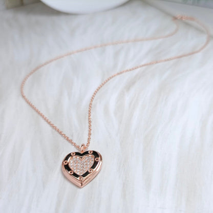 [Stellar jewels]HEART DIAMONDS PEDANT NECKLACE