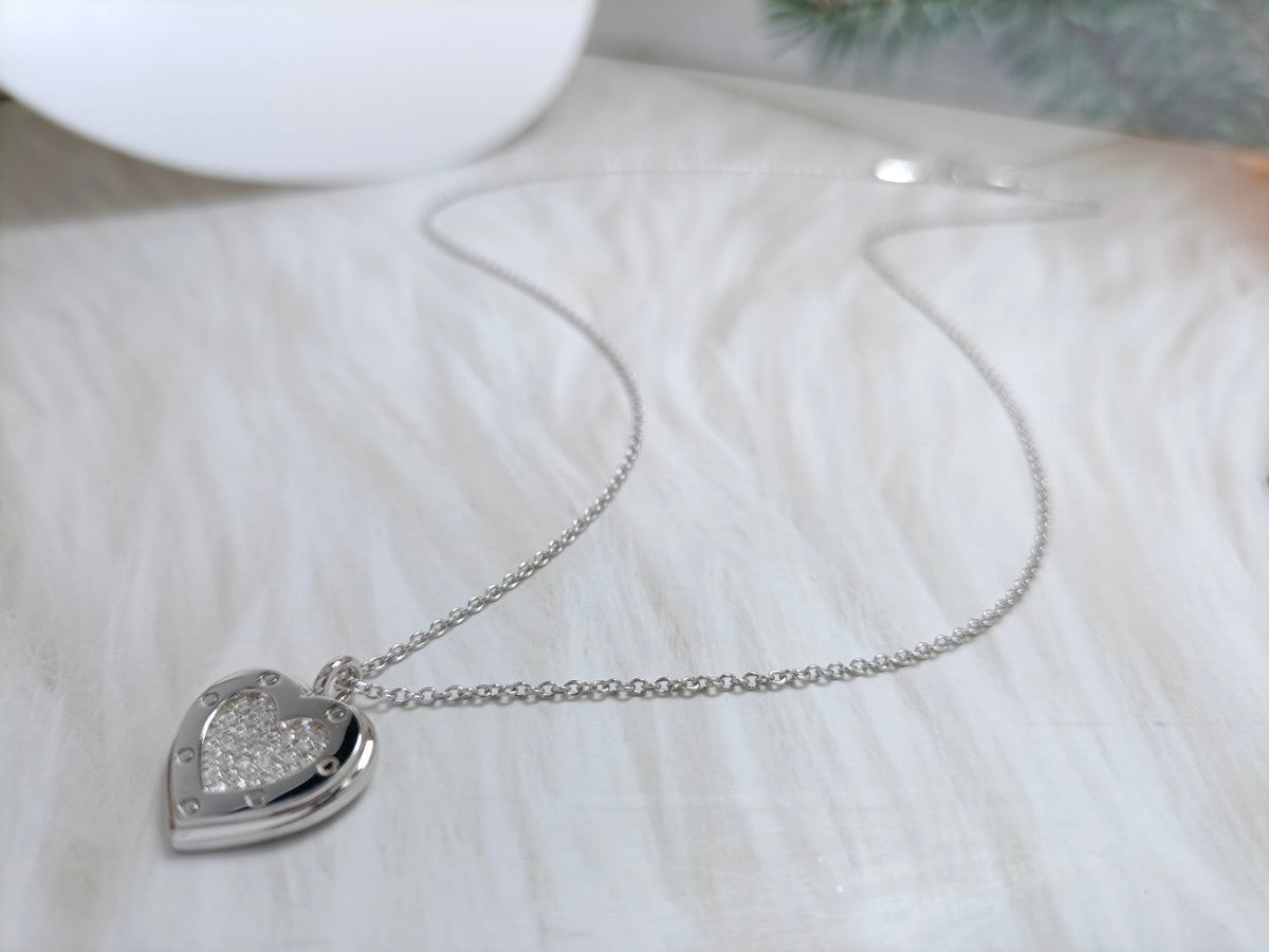 [Stellar jewels]HEART DIAMONDS PEDANT NECKLACE