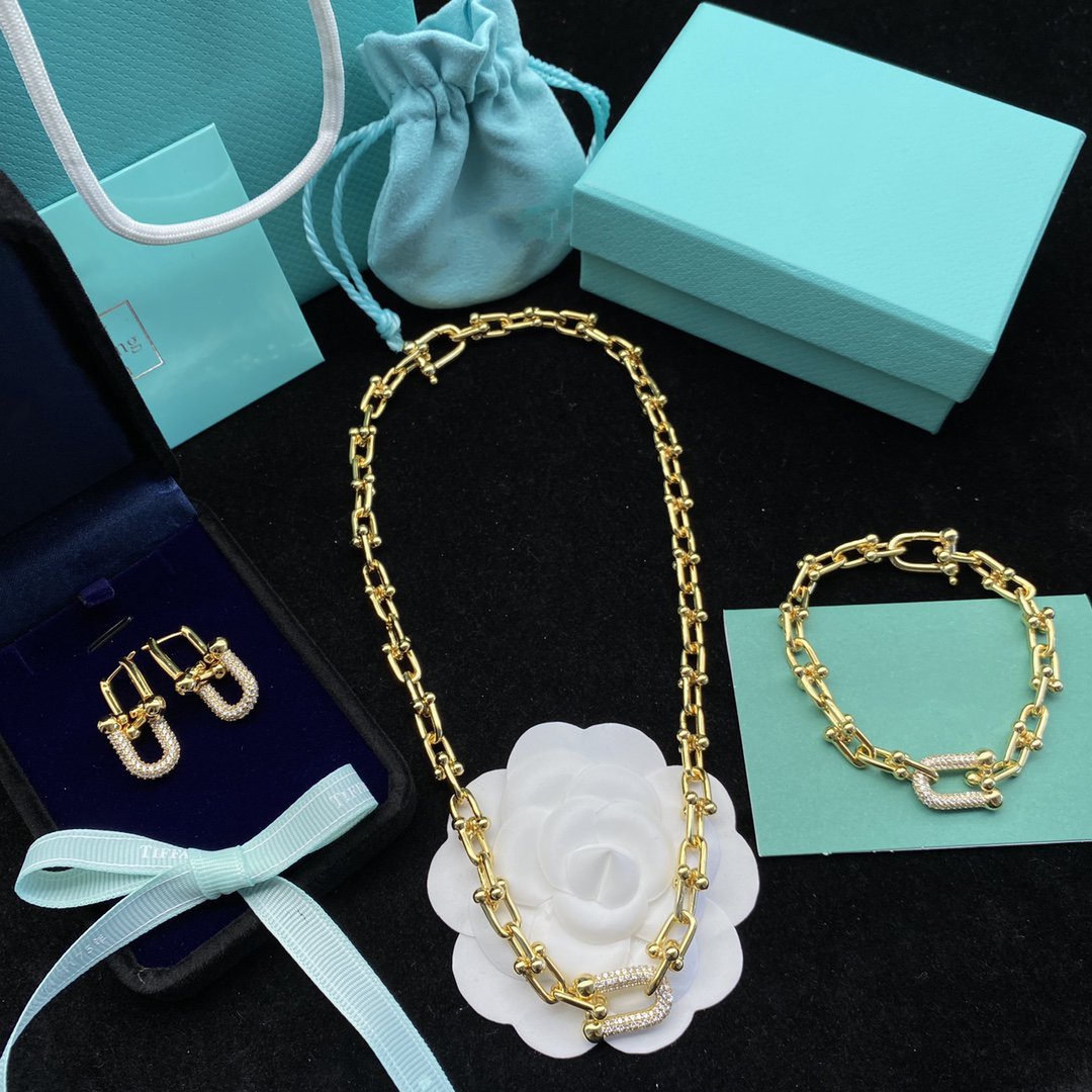 [Stellar jewels]HARDWEAR LINK DIAMOND GOLD EARRINGS