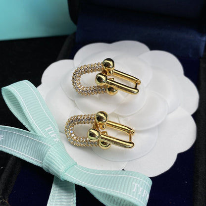 [Stellar jewels]HARDWEAR LINK DIAMOND GOLD EARRINGS