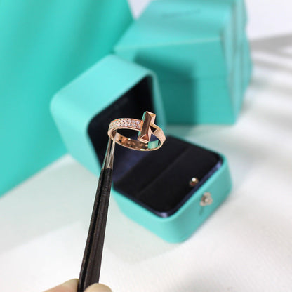 [Stellar jewels]T1 NARROW DIAMOND PINK GOLD RING