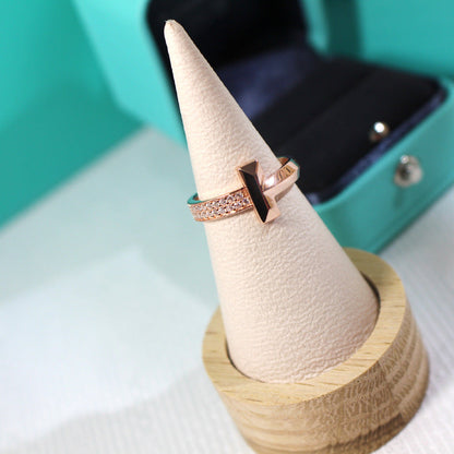 [Stellar jewels]T1 NARROW DIAMOND PINK GOLD RING