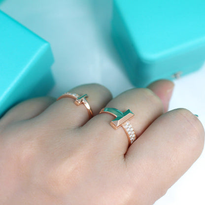 [Stellar jewels]T1 NARROW DIAMOND PINK GOLD RING