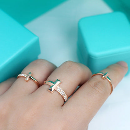 [Stellar jewels]T1 NARROW DIAMOND PINK GOLD RING