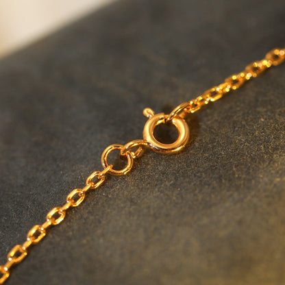 [Stellar Jewelry]SUN PEDANT PINK GOLD 1 DIAMOND NECKLACE