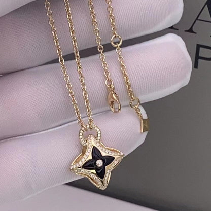 [Stellar Jewelry]STAR PEDANT PINK GOLD DIAMOND NECKLACE