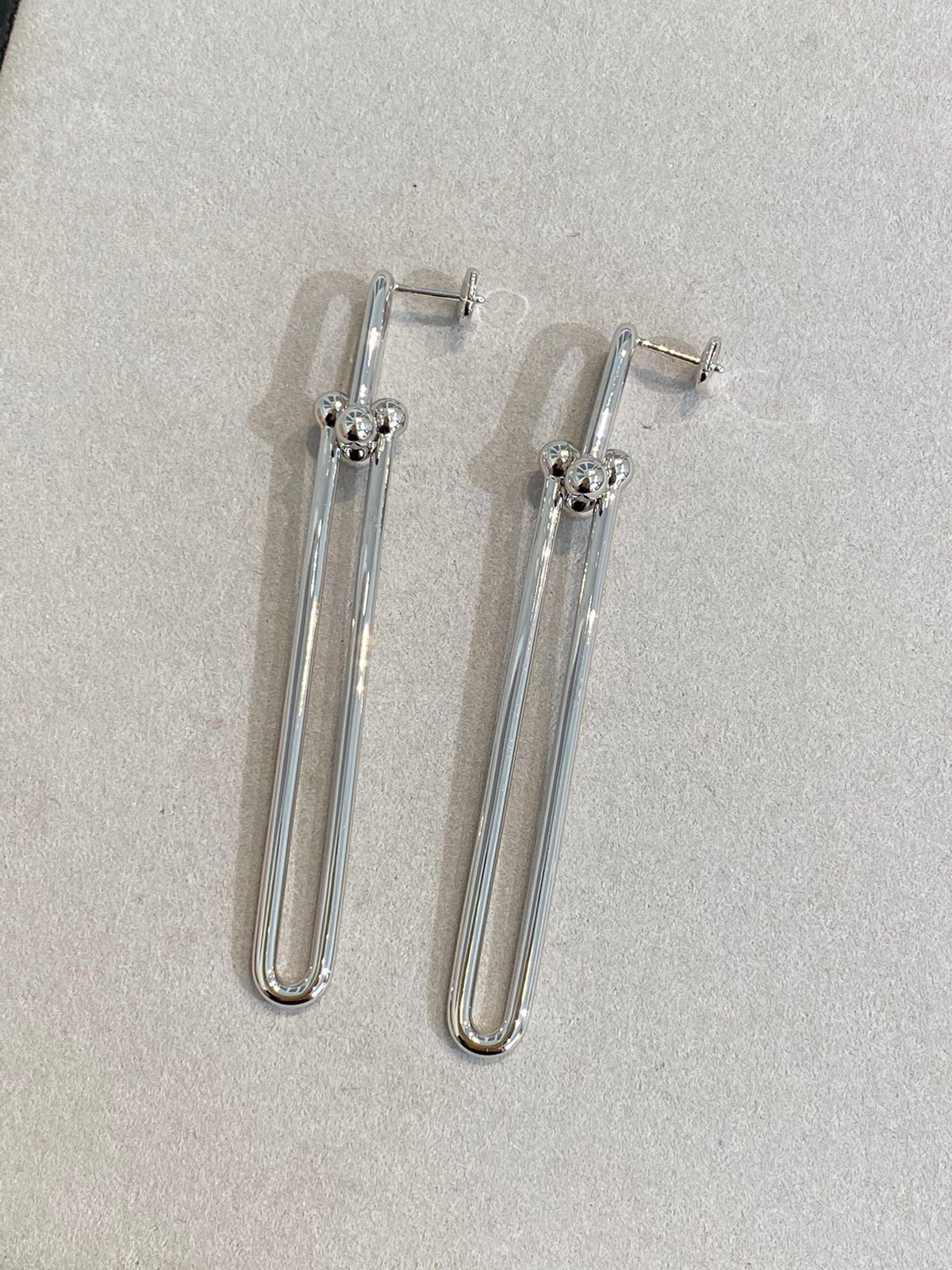 [Stellar jewels]HARDWEAR DOUBLE LONG LINK EARRINGS