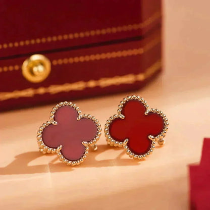 [Stellar Jewelry]CLOVER MEDIUM 1 MOTIFS CARNELIAN  EARRINGS