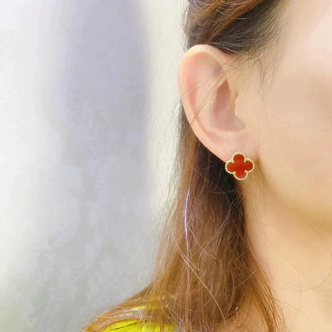 [Stellar Jewelry]CLOVER MEDIUM 1 MOTIFS CARNELIAN  EARRINGS