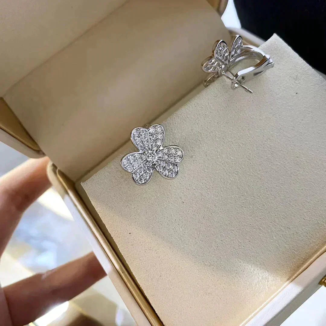 [Stellar Jewelry]CLOVER COMOS DIAMOND EARRINGS SILVER
