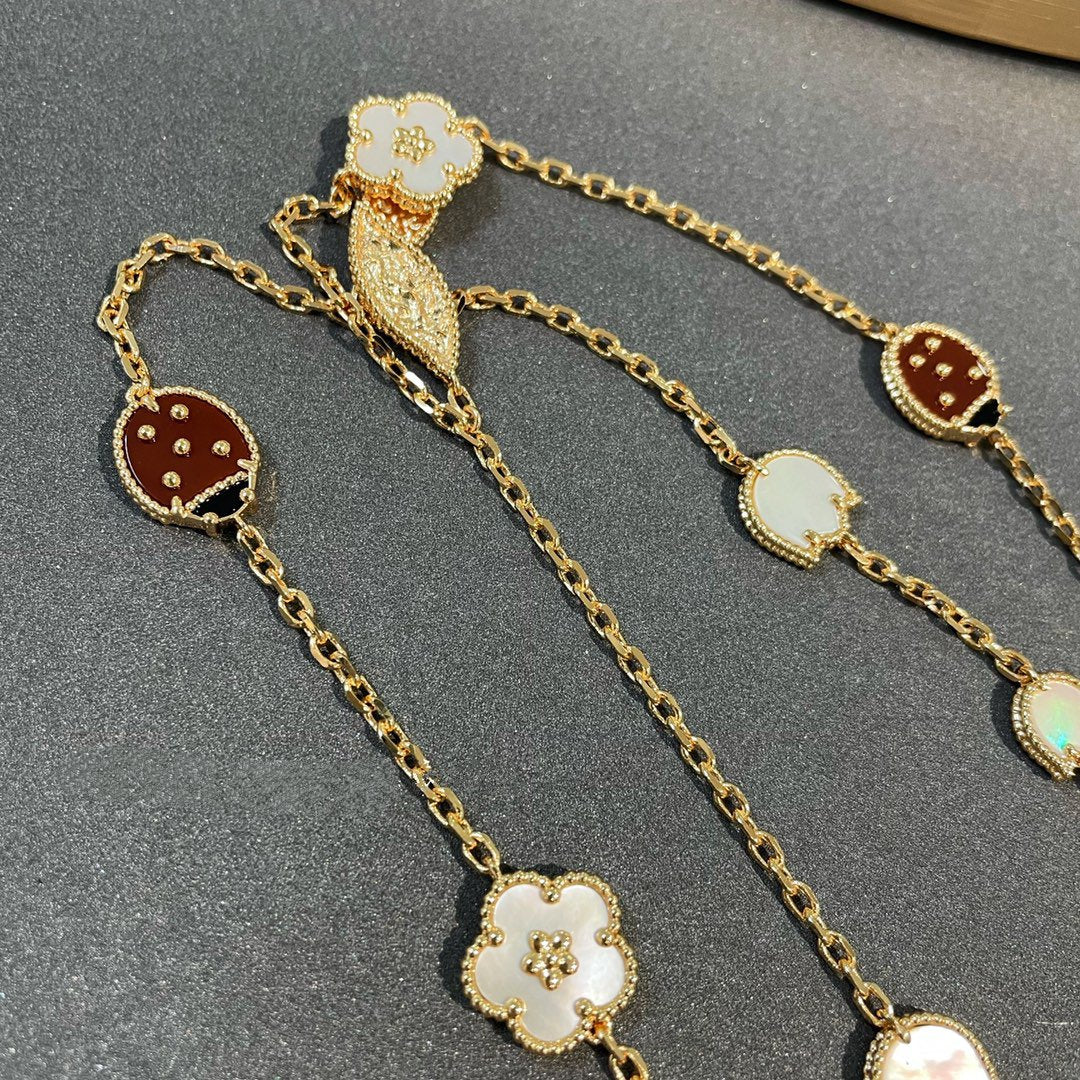 [Stellar Jewelry]LUCKY SPRING 15 MOTIFS GOLD NECKLACE