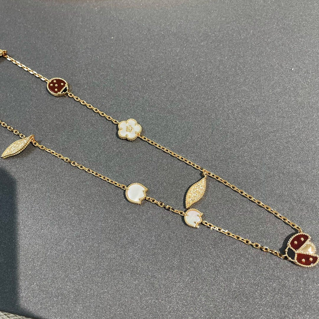 [Stellar Jewelry]LUCKY SPRING 15 MOTIFS GOLD NECKLACE