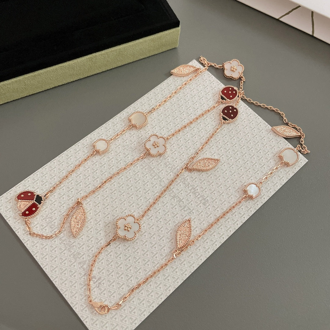 [Stellar Jewelry]LUCKY SPRING 15 MOTIFS ROSE GOLD NECKLACE