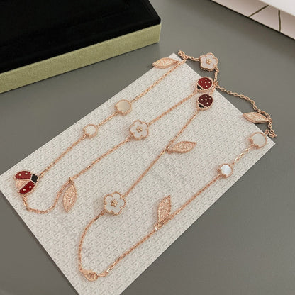 [Stellar Jewelry]LUCKY SPRING 15 MOTIFS ROSE GOLD NECKLACE