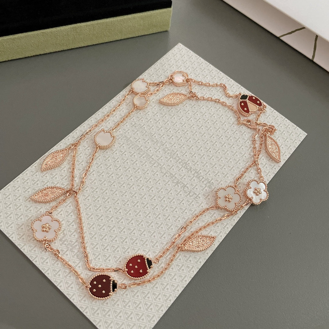 [Stellar Jewelry]LUCKY SPRING 15 MOTIFS ROSE GOLD NECKLACE