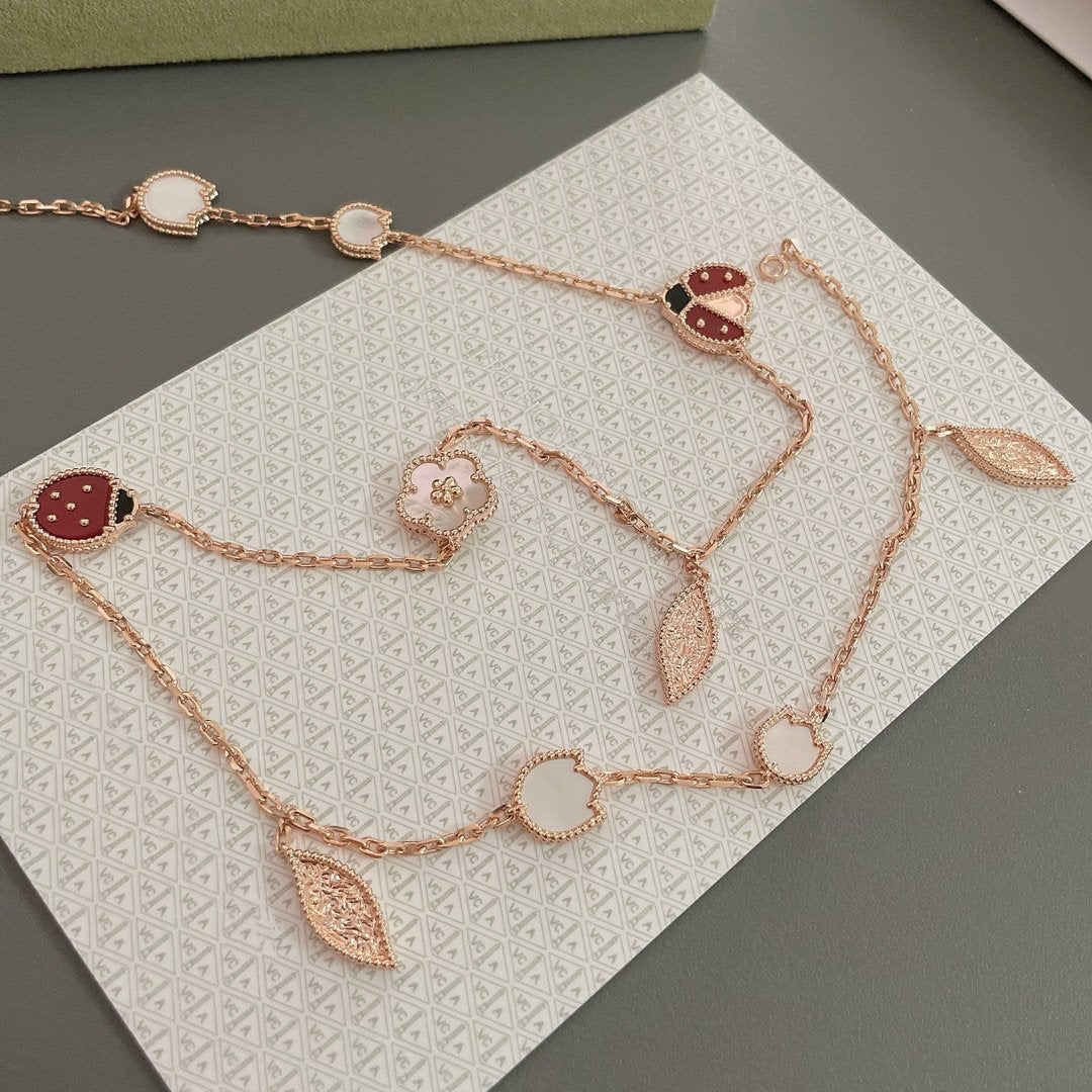 [Stellar Jewelry]LUCKY SPRING 15 MOTIFS ROSE GOLD NECKLACE