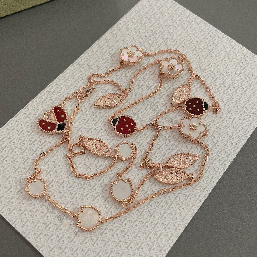 [Stellar Jewelry]LUCKY SPRING 15 MOTIFS ROSE GOLD NECKLACE