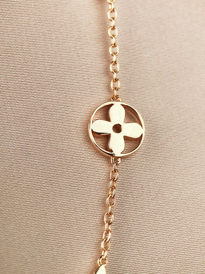 [Stellar Jewelry]STAR AND SUN 7 MOTIFS GOLD BRACELET