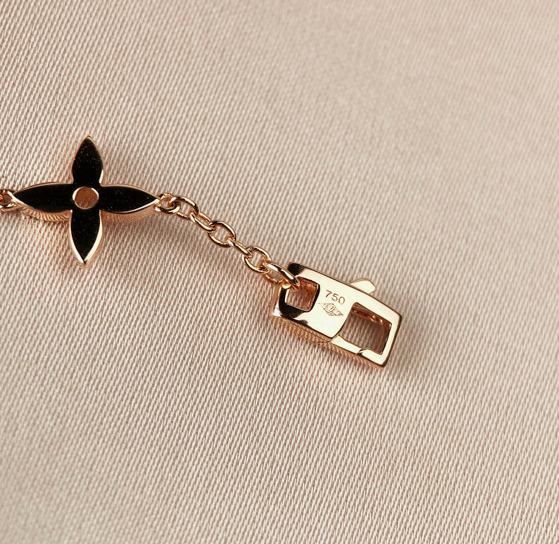 [Stellar Jewelry]STAR AND SUN 7 MOTIFS GOLD BRACELET