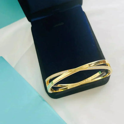 [Stellar jewels]NARROW HINGED BANGLEIN WITH DIAMONDS SMALL